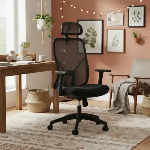 Cadeira ergonômica Vertice BLM 178, com apoio de cabeça e braços reguláveis
